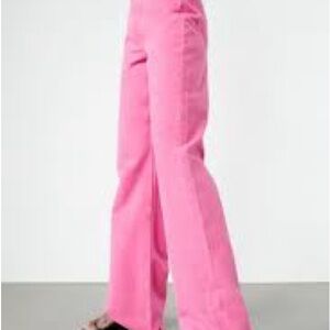 GREY LAB women pants Large Pink Tik Tok famous viral flare high waisted